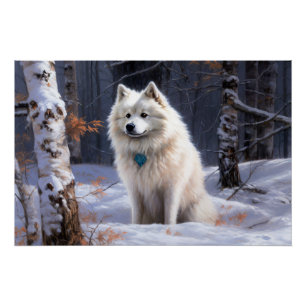 American Eskimo Let It Snow Christmas  Poster