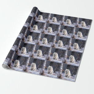 American Eskimo Let It Snow Christmas Wrapping Paper