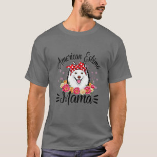 American Eskimo Mama Florals Cute Dog Mum Mother's T-Shirt