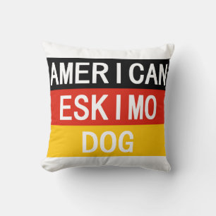 american eskimo name on flag cushion