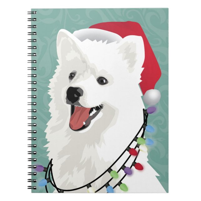 American Eskimo Samoyed Cute Puppy Dog Christmas Notebook (Front)
