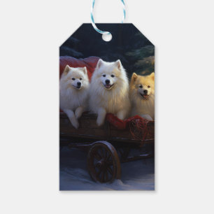 American Eskimo Snowy Sleigh Christmas Decor Gift Tags