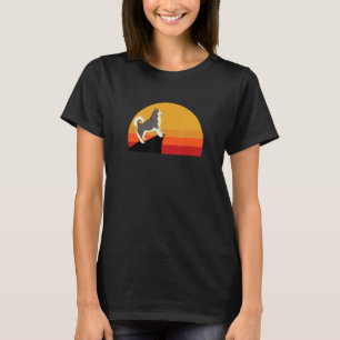 American Eskimo Sunset Dog Pet Mountain Orange Yel T-Shirt