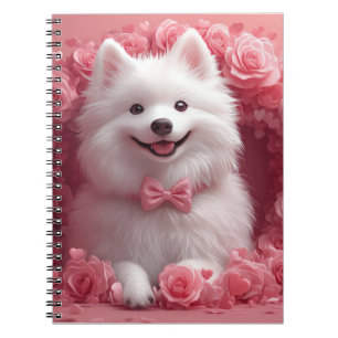 American Eskimo with Roses - Valentine's Day Notebook