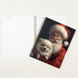American Eskimo with Santa Claus Festive Christmas Planner