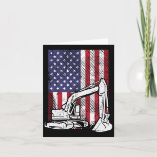 American Excavator Fourth Boys 4th Of July Toddler Card