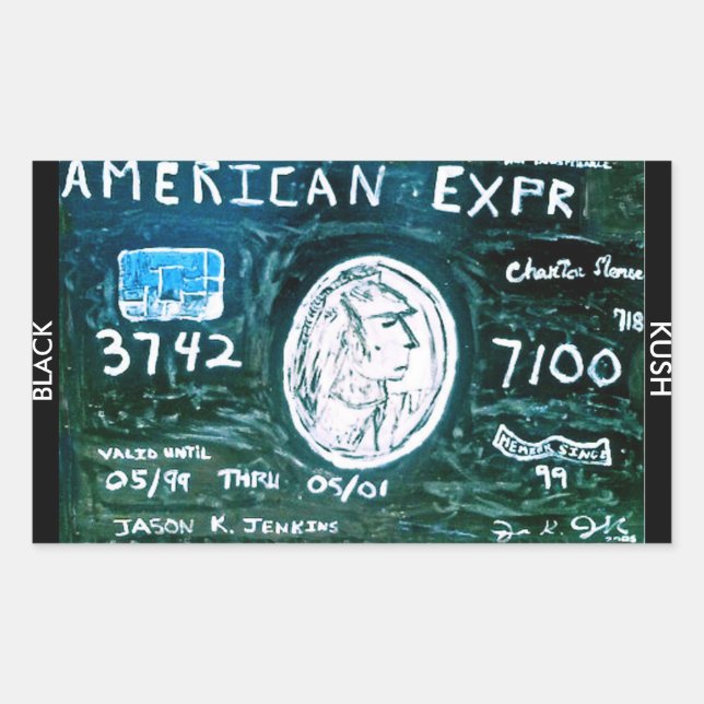 AMERICAN EXPR BLACK KUSH RECTANGULAR STICKER (Front)