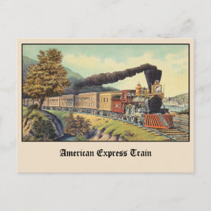American Express Train Vintage Postcard