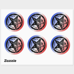 American FAFO Punisher Skull & Star Classic Round Sticker