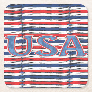 American Family Patriotic Summer Holidays Square Paper Coaster