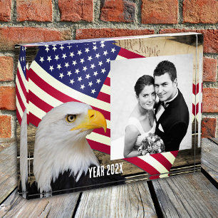 American family photo block, American Flag / USA Block