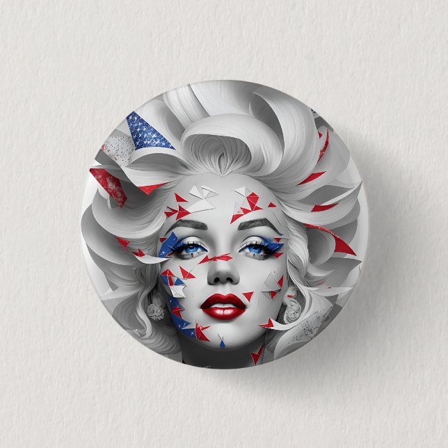 american fan 26 3 cm round badge (Front)