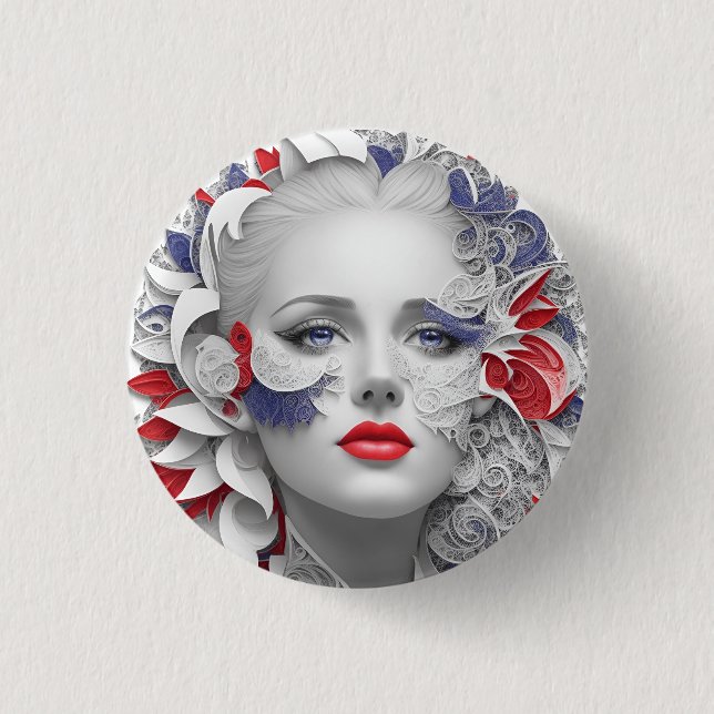 american fan 33 3 cm round badge (Front)