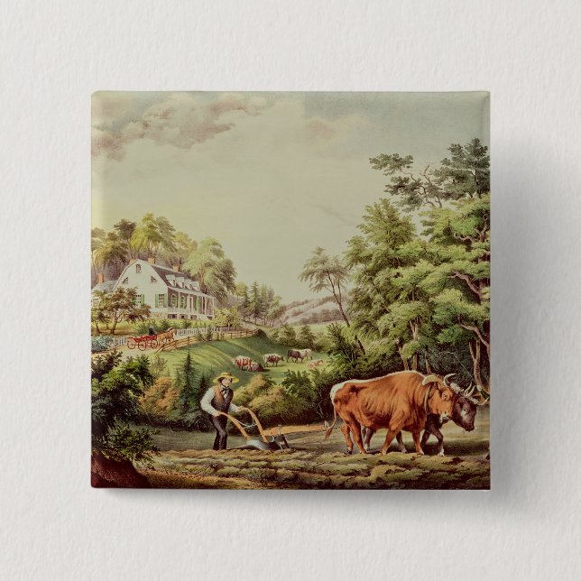 American Farm Scenes 15 Cm Square Badge (Front)