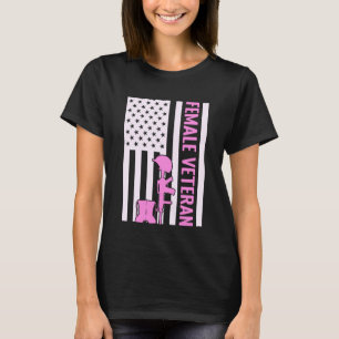 American Female Veterans Flag US Women Veteran Mum T-Shirt