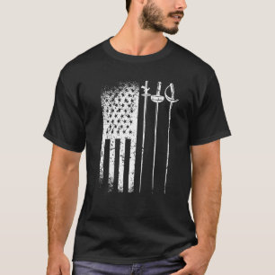 American Fencing Gear Patriotic Usa Flag Fencer 4t T-Shirt