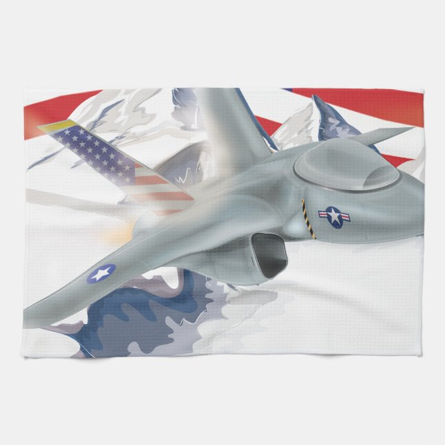 American fighter Jet Tea Towel (Horizontal)