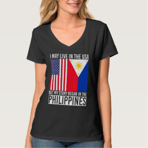 American Filipino Filipina Heritage USA Flag Phili T-Shirt