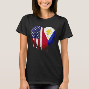 American Filipino Heritage Month Philippines Flag T-Shirt