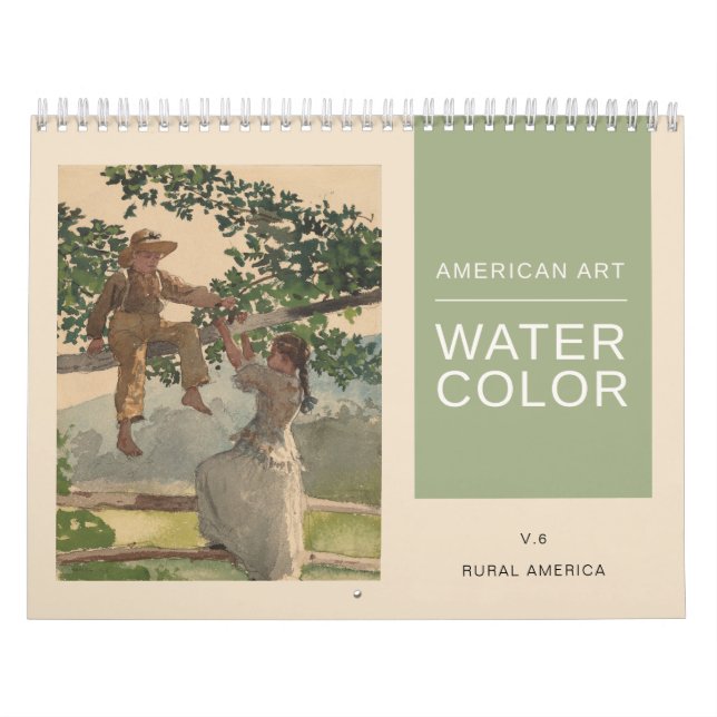 American Fine Art Watercolor Rural America Scenes Calendar (Cover)