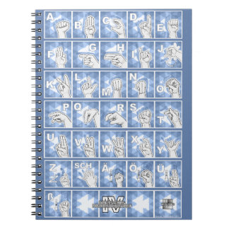 American Finger Alphabet 4 - blue / Notebook