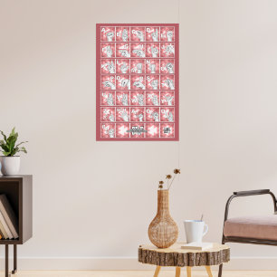 American Finger Alphabet 4 - red / Poster