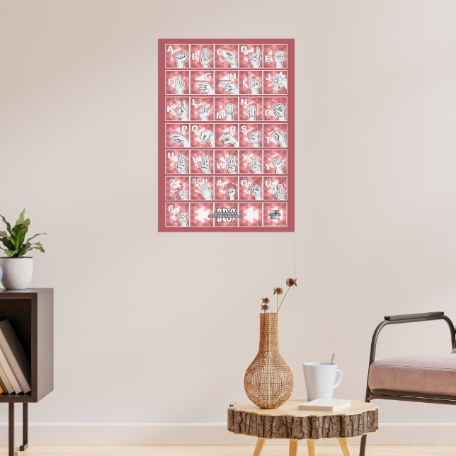 American Finger Alphabet 4 - red / Poster (Living Room 3)