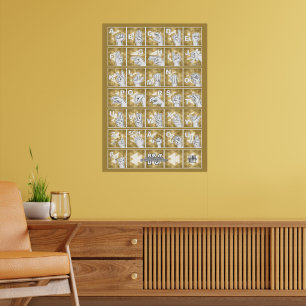 American Finger Alphabet 4 - yellow / Poster