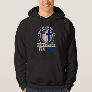 American Finnish Flag Heart from Finland American Hoodie
