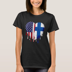 American Finnish Heritage Month Finland Flag Heart T-Shirt