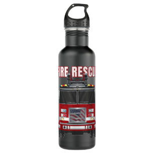 American Fire Rescue Firefighter Department Truck 710 Ml Water Bottle