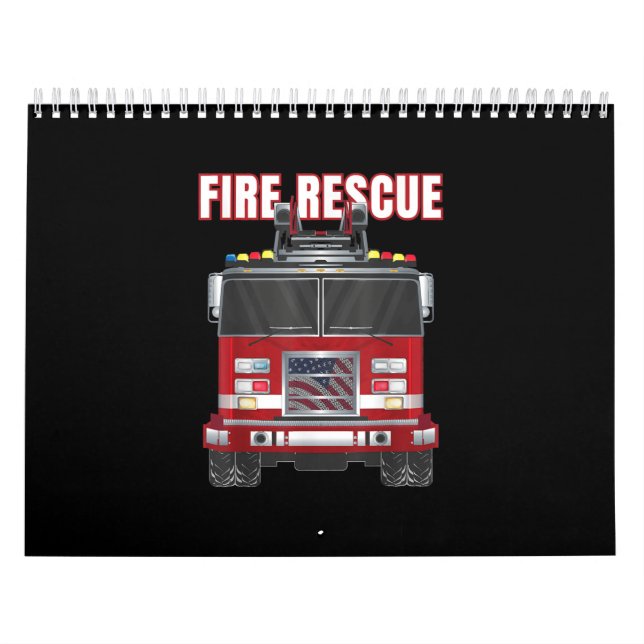 American Fire Rescue Firefighter Department Truck Calendar (Cover)