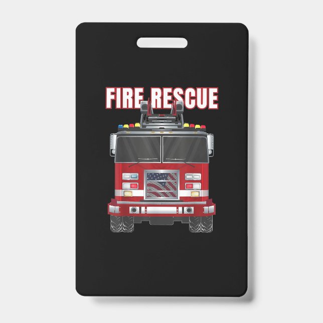 American Fire Rescue Firefighter Department Truck ID Badge (Front)