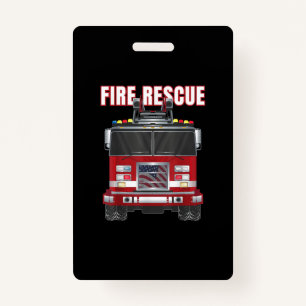American Fire Rescue Firefighter Department Truck ID Badge
