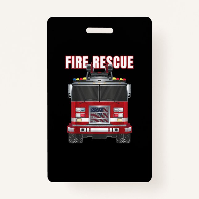American Fire Rescue Firefighter Department Truck ID Badge (Front)