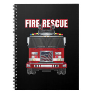 American Fire Rescue Firefighter Department Truck Notebook