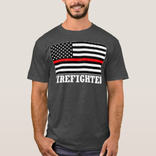 American Firefighter Fire Fighter US Flag Fireman T-Shirt