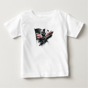  American firefighter.Flag of the United States. Baby T-Shirt