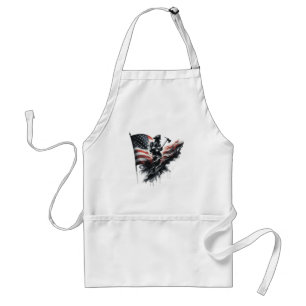 American firefighter.Flag of the United States. Standard Apron