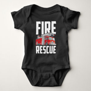 American Firefighter Son Nephew Fire Truck Baby Bodysuit