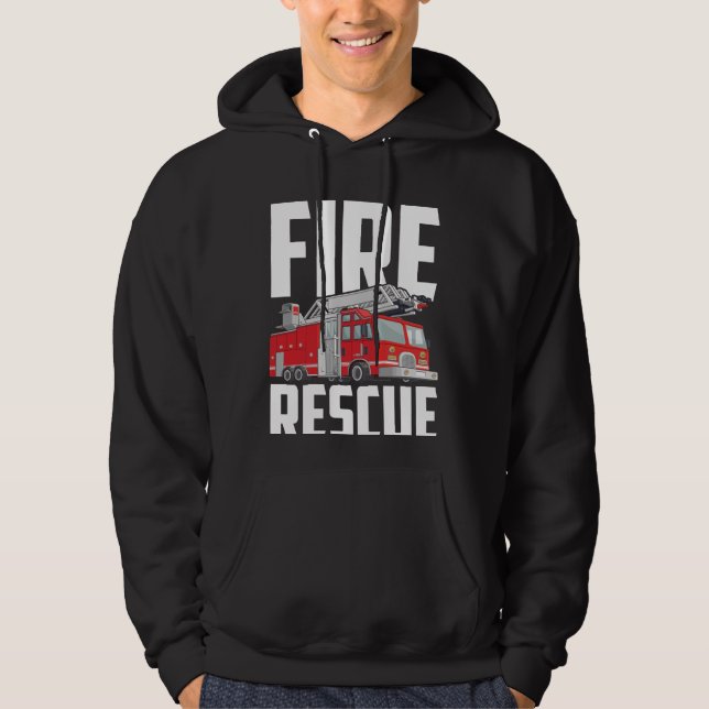American Firefighter Son Nephew Fire Truck Hoodie (Front)