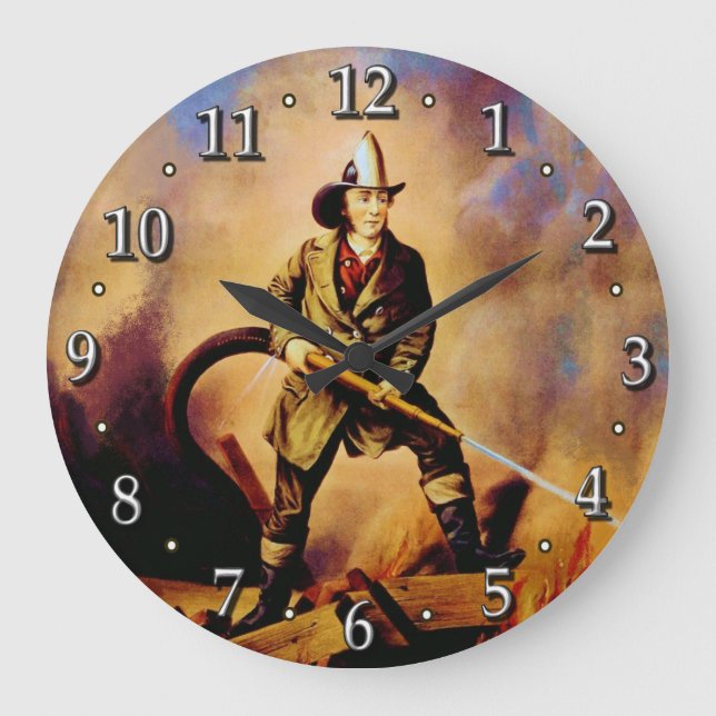 American Firefighter Style 1 Clock (Front)
