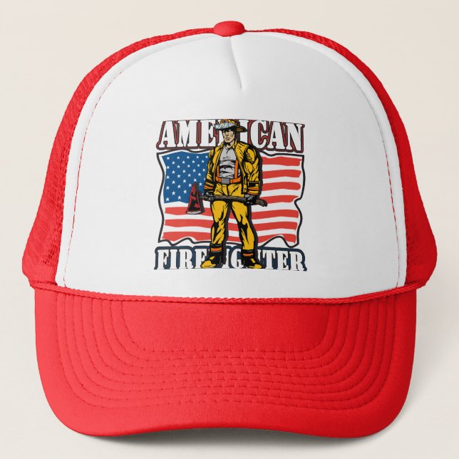 American Firefighter Trucker Hat (Front)