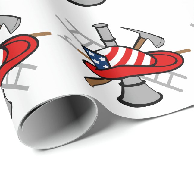 American Firefighter Wrapping Paper (Roll Corner)