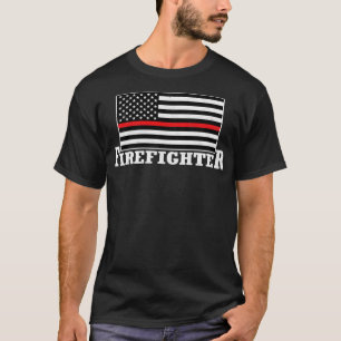 American Fireman Fire Fighter US Flag Firefighter T-Shirt