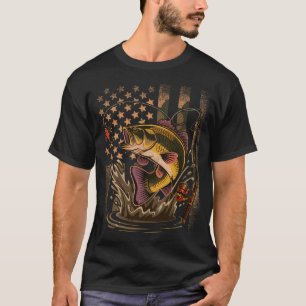 American Fisherman Camouflage USA Flag Fish Fishin T-Shirt