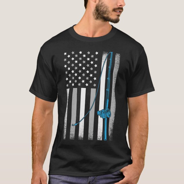 American Fishing Flag T-Shirt (Front)