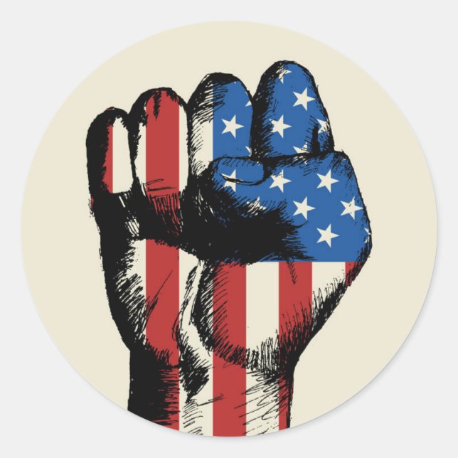 American Fist Classic Round Sticker (Front)