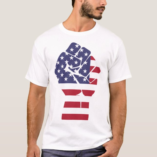 American Fist Flag USA T-Shirt (Front)