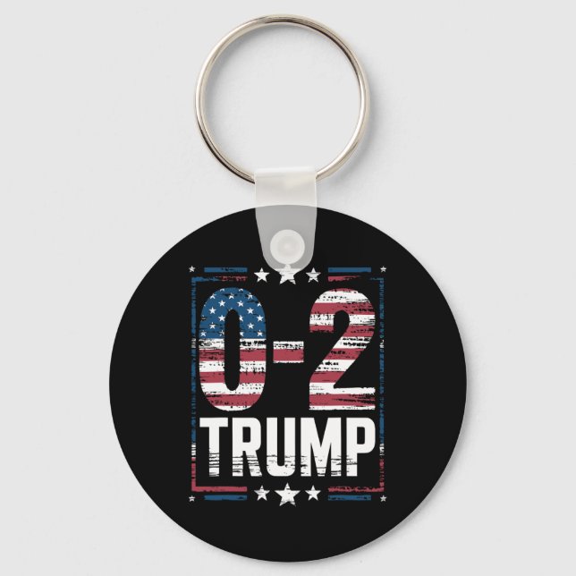 American Flag 0-2 Trump 2024  Key Ring (Front)